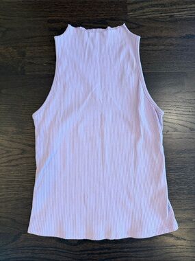 Maeve Ribbed High Neck Tank - Lavender